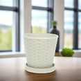 thumbnail image 3 of SHOWERORO 4 Sets Garden Flower Pot Plastic Rattan Woven Simulation Simple For Shelves, 3 of 6