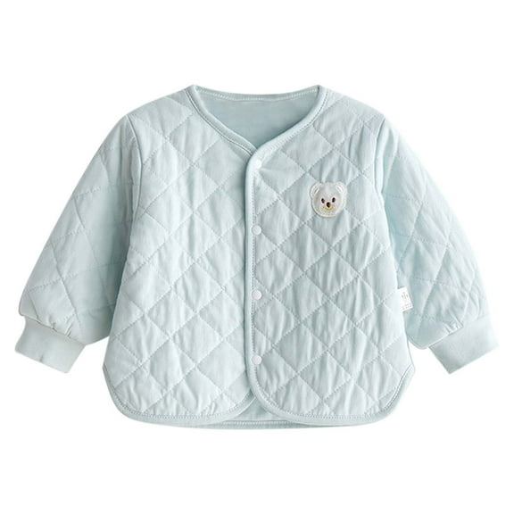 RUTAYY Infant Girls Down Coat Long Sleeve Solid Color Lightweight Button Fall Winter Snowsuit Leisure Vacation Jacket