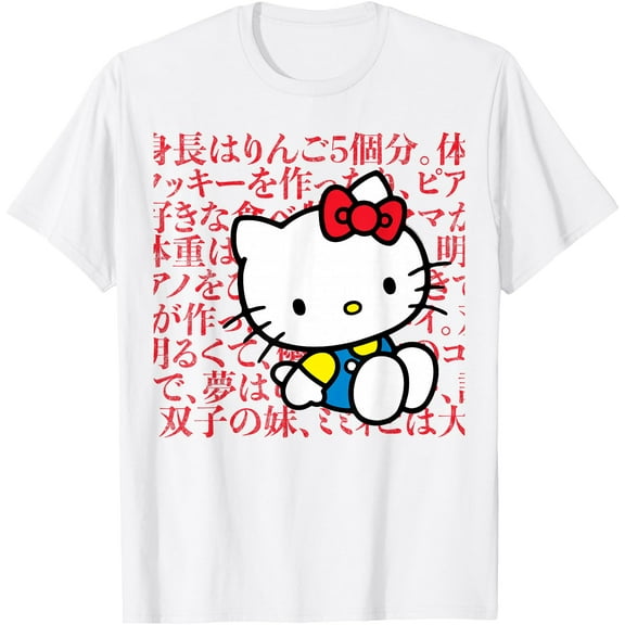 Hello Kitty Japanese Cartoon DTG Print Unisex T-Shirt