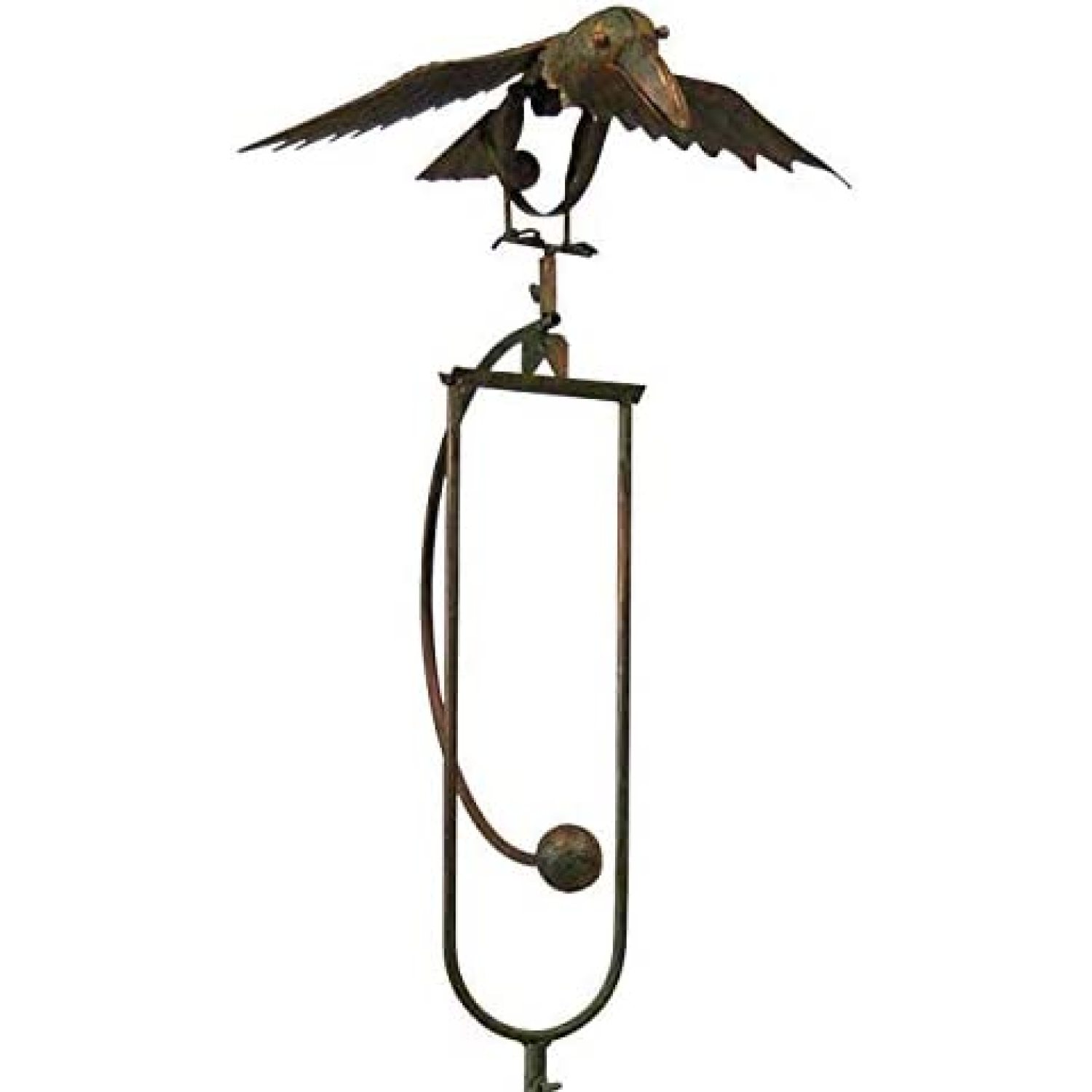 Staked Steel Flying Bird Rocker, 53" H, Steel bird figure and unique