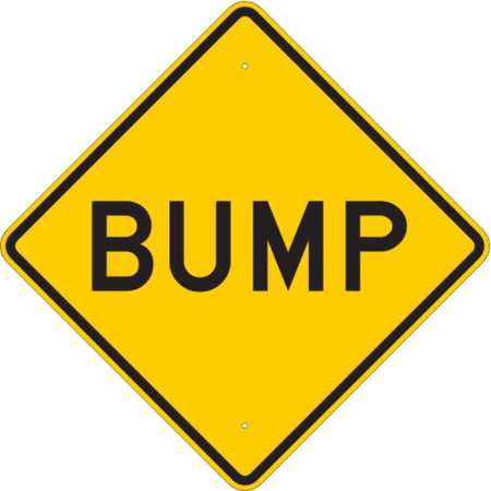 BRADY 94225 Traffic Sign, 24 x 24In, BK/YEL, Bump, Text