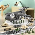 thumbnail image 3 of Military Airplane Toy for Kid - 2-in-1 Airplane Playset for Ages 5-7 3-6 Boy, Fighter Jet with 6 Truck Vehicle, 5 Helicopter, Army Men, Car Kit for 4 5 6 7 8 Years Old Child Birthday, 3 of 7