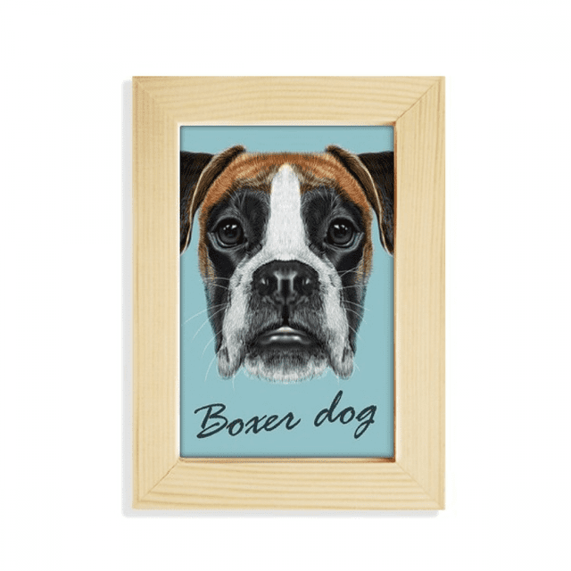 Lop-eard Boxer Dog Pet Animal Desktop Display Photo Frame Picture Art Painting 5x7 inch