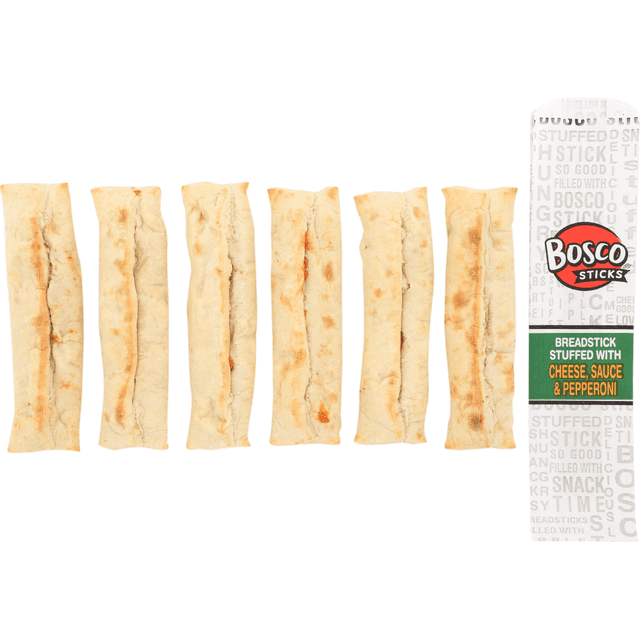 Bosco Stuffed Breadstick with Cheese Pepperoni and Sauce, 4.15 Ounce 72 per case.