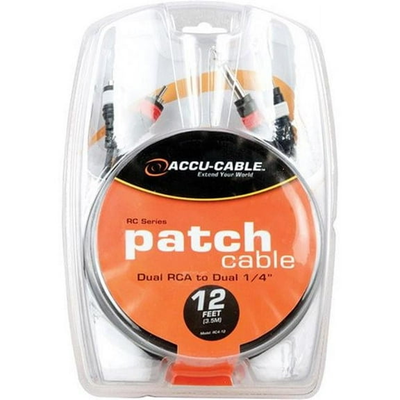 12 ft. Dual RCA to Dual 0.25 in. Cable