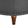 thumbnail image 6 of Alloway Storage Ottoman in Charcoal Fabric with Antique Bronze Nailheads, 6 of 8