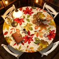 thumbnail image 5 of Dmlomu Thanksgiving Round Table Cloth, 47in Waterproof Table Cover, Wipeable No-Wash Fall Decorations for Home Dining Table Decor Holiday Party, 5 of 6