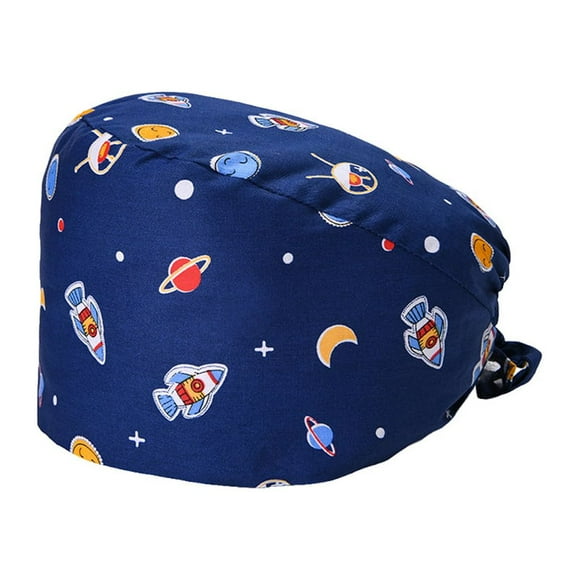 justharion Surgery Caps Doctors Adjustable Breathable Dull Polish Button Professional Chic Various Patterns Multifunctional Operating Hats Space