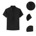 thumbnail image 6 of Abbraccia China Clothes Tang Shirt Short Sleeves Fashionable Wear Uniform Kung Fu Clothing Black, 6 of 9