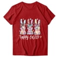 thumbnail image 2 of Easter Shirt for Women Pastel Bunny Trio Graphic Print T-Shirt Short Sleeve Crewneck Loose Fit Festival Apparel Easter Sunday Gift for Women, 2 of 5