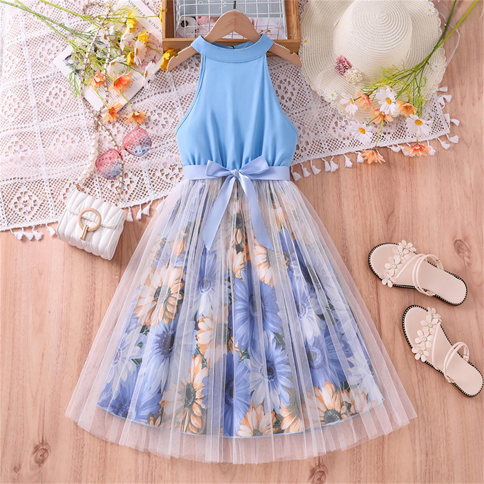 LUOGENLI Girls Dresses 5T-6T Children's Girl's Summer 2024 Children's  Clothing New Children's Clothes 7 12 Years Old Sleeveless Dress Summer  Dresses for Girls 12-14 Girls Dresses Size 6 11-12 Years - Walmart.com