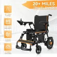 thumbnail image 4 of AMZFUN Folding Electric Wheelchair, 20+ Long Miles Range ,Elderly Friendly Lightwight Electric Wheelchair with Joystick, 300Lbs Capacity For All Terrain Fit, Orange, 4 of 9