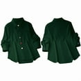 thumbnail image 3 of Womens Fashion Casual Button Down Shirt Long Sleeve Collar Loose Regular Blouses Fall Tops Green XL, 3 of 7