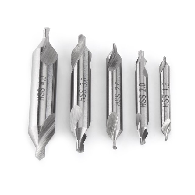 Ensemble de 5 Embouts de Forage Central en Acier Haute Vitesse Angle 60 Degrés 1.5/2/2.5/3/4mm