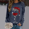 thumbnail image 2 of Kcodviy Sweat-Shirt pour Femmes Joyeux Noël Chemises Femmes Chandails à Capuchon Imprimé de Noël Col Rond Robes Coupe Automne Chandail Tops Adapté 4X Chandail en Molleton Manches Longues Chemises d'Entraînement Blouse Ample, 2 of 4