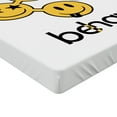 thumbnail image 2 of Ambesonne Emoji Fitted Sheet, Starry Eyes Modern Funny Face, Twin Size, White Mustard Black, 2 of 3