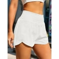 thumbnail image 4 of Women'S Athletic Shorts High Waisted Running Shorts Pocket Sporty Short Gym Elastic Workout Shorts White XL, 4 of 8