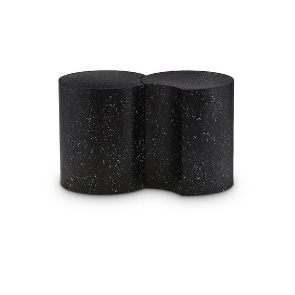 Meridian Furniture Dimple 2 Piece Black Terrazzo Pattern Iron Metal End Table