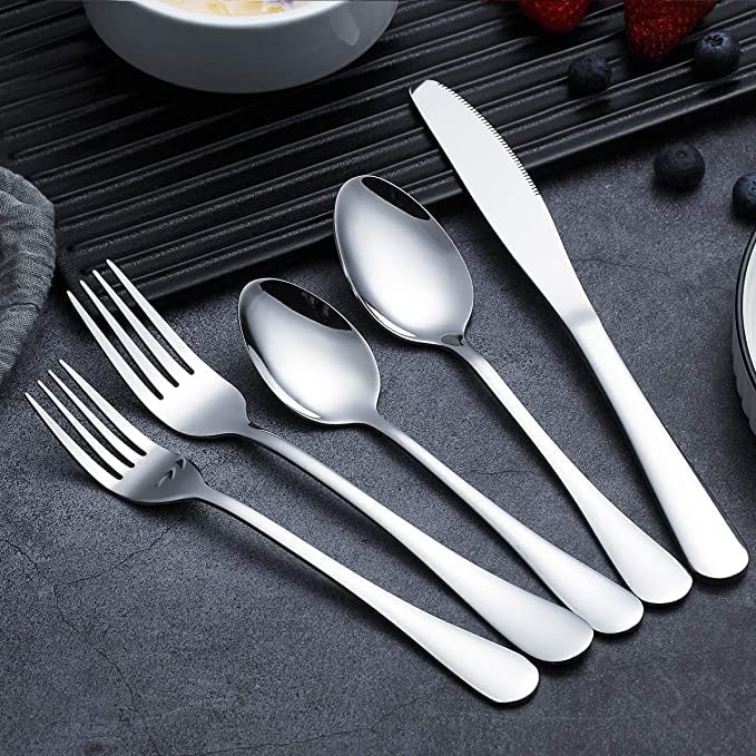 ReaNea 40 Piece Silverware Set Stainless Steel Flatware Set, Spoons and  Forks Cutlery Set Service for 8