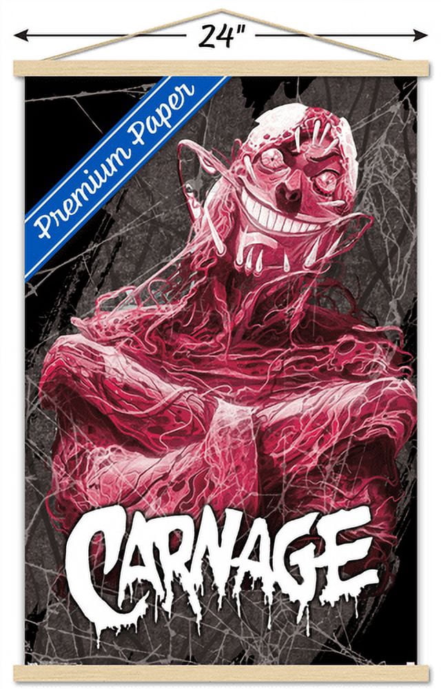 Marvel Comics - Carnage - Insane Wall Poster with Wooden Magnetic Frame, 22.375" x 34"