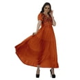 thumbnail image 4 of Moomaya Embroidered Formal Dresses Women Evening Lace Work V-Neck Summer Dresses, 4 of 6