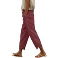 thumbnail image 3 of Axiiglly Women's Capris Pants Casual Loose High Waist Cropped Pants with Pockets Solid Color Holiday Outdoor Trousers S-3XL, 3 of 6