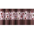 thumbnail image 3 of Gorgeous Home Linen 15pc Square Design Mosaic Brown Bathroom Set Banded Rubber Backing 2 Rug Bath Mats With Fabric Shower Curtain with Hooks, 3 of 5