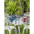 thumbnail image 2 of Outdoor Tablecloth with Umbrella Hole and Zipper, Grey Snowman Christmas Round Table Cloth 60 Inch Waterproof Tablecloth, Xmas Snowflake Winter Ball Picnic Table Cover for Patio Camping, 2 of 7