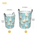thumbnail image 3 of Balery White Geese and Flower Cesta de ropa redonda con asas, impermeable, independiente, para ropa, juguetes, dormitorio y familia-Small, 3 of 6