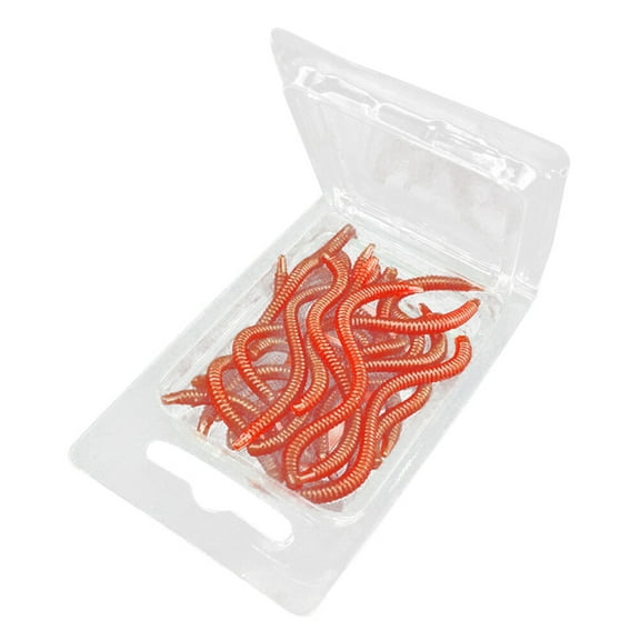 Oraceous 20pcs 8cm Simulation Fake Earthworm Fishing Lures Bait Bionic Worm Earthworm Lifelike Lures (Red)