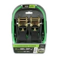 thumbnail image 1 of 6' 1500 lb Padded Ratchet Tie Down 2 Pk Green, 1 of 3