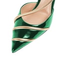 thumbnail image 4 of FSJ Women Chic Pointed Closed Toe Stiletto High Heels Slingback Pumps Gold Thin Ankle Strap Sandals Dressy Shoes Size 7 Green, 4 of 4