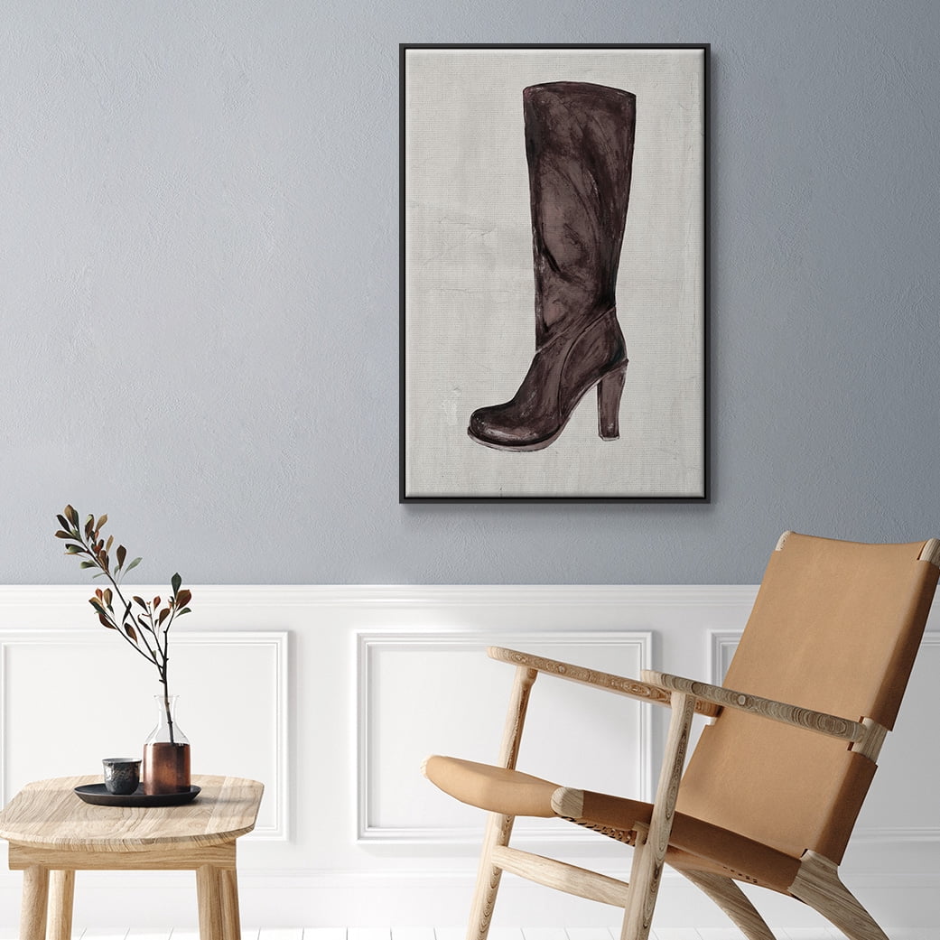 The Shoe Fits III V1 Framed Premium Gallery Wrapped Canvas - Ready to Hang - 25 x 37 - Black Floating Frame
