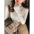 thumbnail image 5 of Elegant Solid Basic Knitted Women Tops Turtlneck Sweater Long Sleeve Casual Slim Pullover Korean Fashion Simple Chic Clothes, 5 of 5