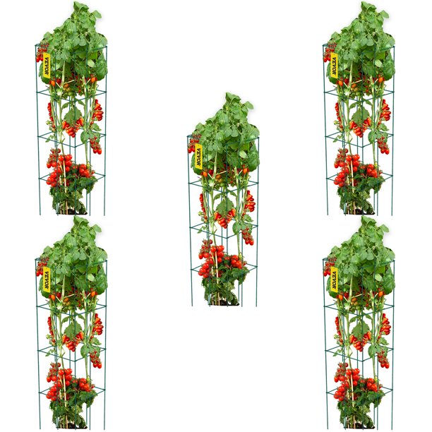 VEVOR 5 Pack Square Folding Tomato Cages 46" Plant Support Stake Tower