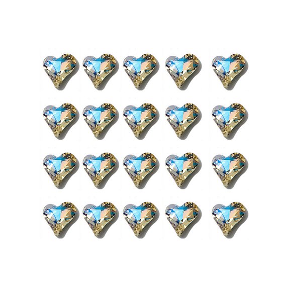 UDIYO 20Pcs Shaped Rhinestone Exquisite DIY Lightweight Moonlight Pointed Bottom Nail Rhinestone for Women