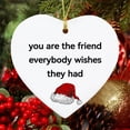 thumbnail image 1 of Xihbxyly Adorno Navideño En Forma de Corazón, Divertido Mensaje Sarcástico, Diseño de Cerámica, Decoración Navideña, Regalo Versátil para Familiares y Amigos, Incluye Cuerda para Colgar, Ideal para N, 1 of 5