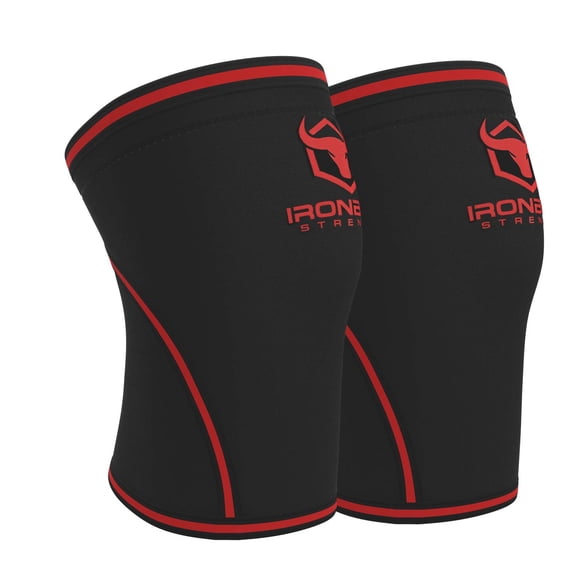 Rodilleras de 7 mm (1 par) - Rodilleras de alto rendimiento para levantamiento de pesas, cross training y powerlifting - Las mejores rodilleras y correas de compresión - Para hombres y mujeres (Negro/