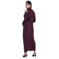 thumbnail image 4 of Moomaya Printed Womens Long High Neck Slit Dress Casual Cold Shoulder Gown, 4 of 7