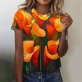 thumbnail image 2 of Drses‌‌ Fashion Women's 3D Printed Floral T-Shirt | Loose Casual Summer Short Sleeve Round Neck Graphic Tee‌, 2 of 5