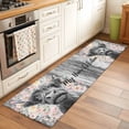 thumbnail image 2 of Runner Rug 2'x6', Black Cow Floral Washable Non-Slip Hallway Runner Rugs, Grey Ombre Farmhouse Animals Bedside Rugs Floor Mats Carpet Runners for Kitchen Bathroom Laundry Room, 2 of 8