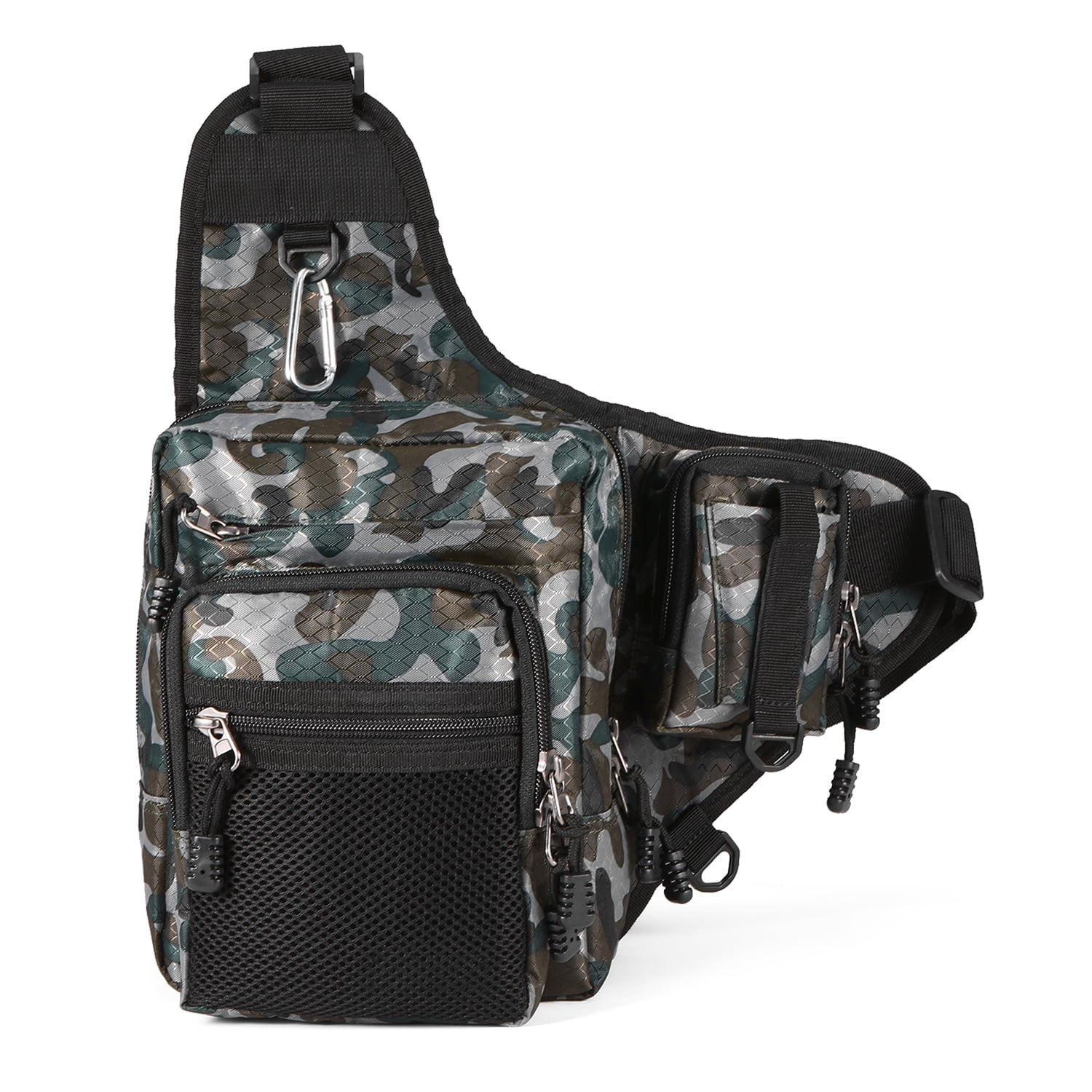 Sling Crossbody Backpack, Canvas Multi-Purpose Waterproof Outdoor Waist  Bags forFishing Tactical Messenger Bag Men(32*39*12cm/12.6*15.4*4.7in) 