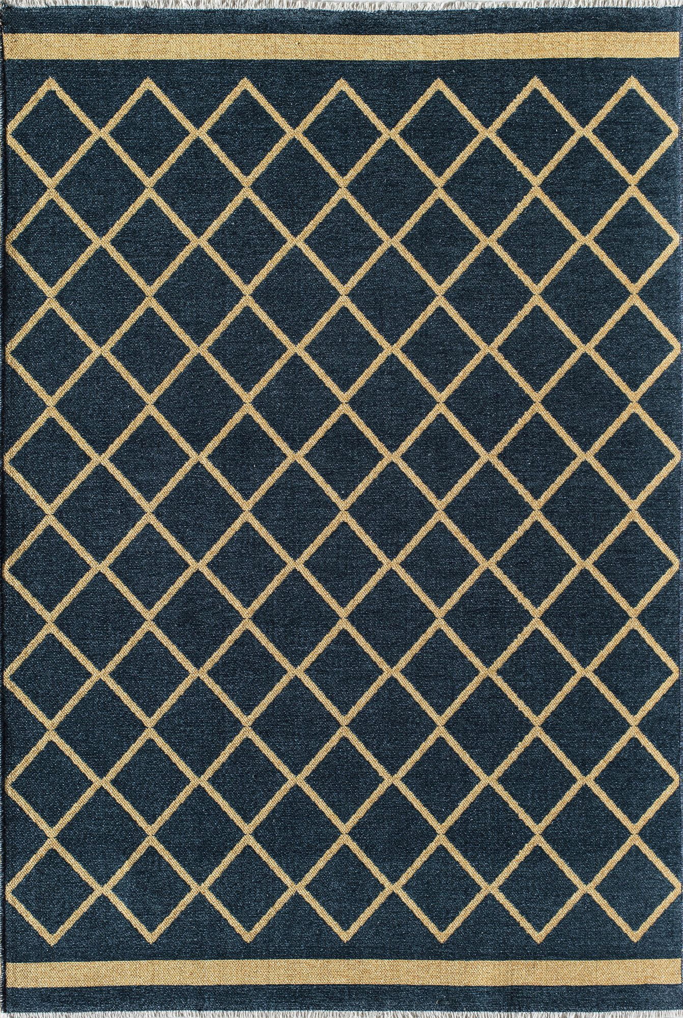 Harley HD10C Imperial Navy Gold Transitional Vintage Navy Blue Area Rug, 2'6" x 8'