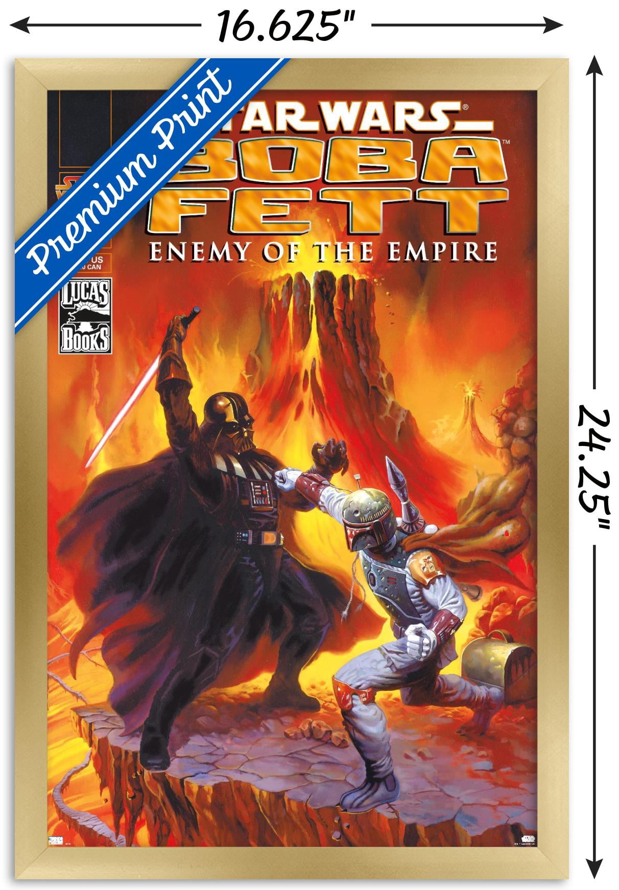 Star Wars: Saga - Boba Fett - Enemy Wall Poster, 14.725" x 22.375", Framed