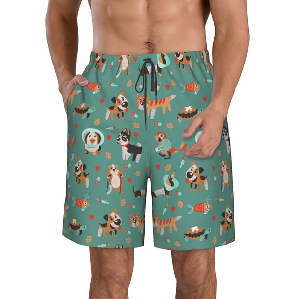 Fotbe Veterinary Clinics Trajes de Baño Estampados para Hombre, Shorts de Verano de Secado Rápido, Ropa de Playa, Bañadores-Large