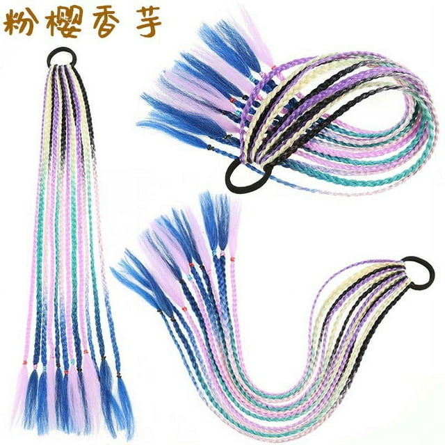 Nvzi-c 2 Pcs Perruques Queue de Cheval Sale pour Bande de Queue de Cheval Tressée Extensions de Cheveux Colorées pour Perruque de Postiche avec Bandes Perruques Dreadlock Perruque Colorée Perruques Colorées Fil Haute Température