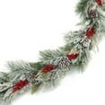 thumbnail image 3 of Holiday Time PL 8ft Plastic Snow Red Berry Wreath Home Decor, 3 of 5