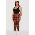 thumbnail image 3 of Womens Plus Size High Waisted Cell Phone Pocket Plaid Leggings, 3 of 6