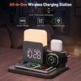 thumbnail image 4 of ANTBOOK Magnetic Charging Station Compatible for iPhone, Apple Watch, AirPods with Alarm Clock,Night Light Bedside Black, 4 of 8