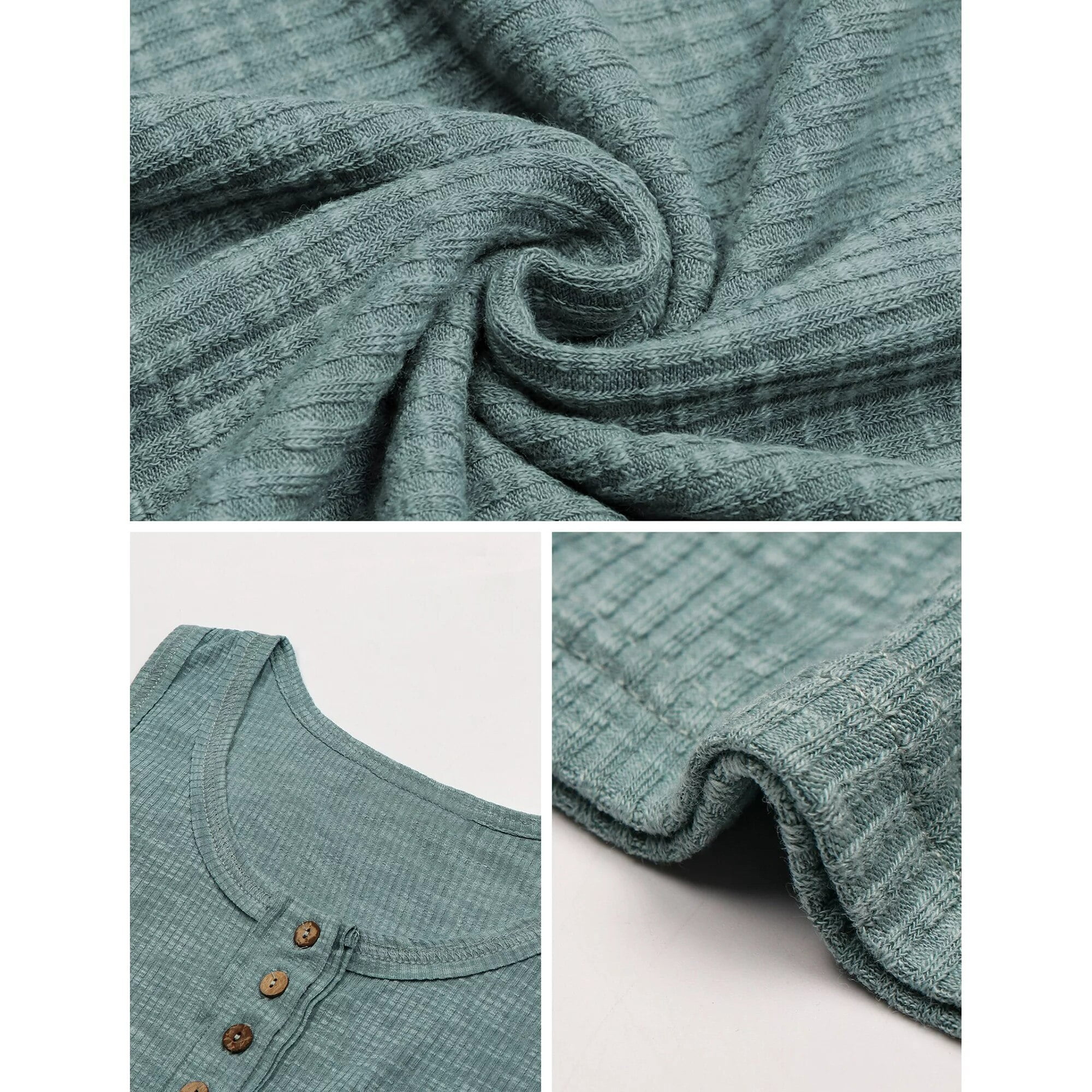 MOSHU Henley Women Tank Tops Ribbed Summer Tops Button Down Sleeveless Shirts